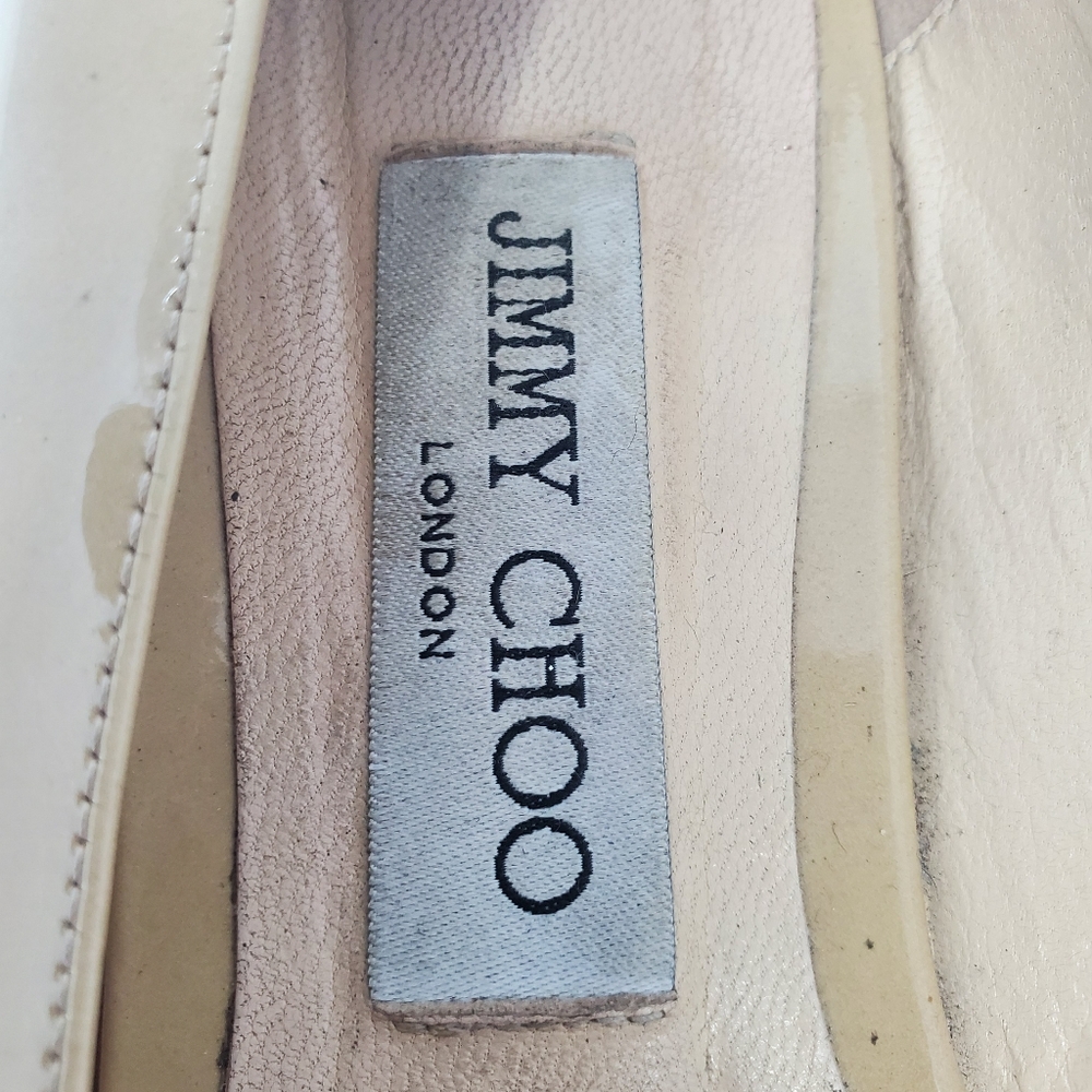 Jimmy Choo Nude Patent Flats - Picture 2 of 8